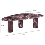Libby Faux Red Levanto Marble Indoor/Outdoor Coffee Table (36"-48") - View 17