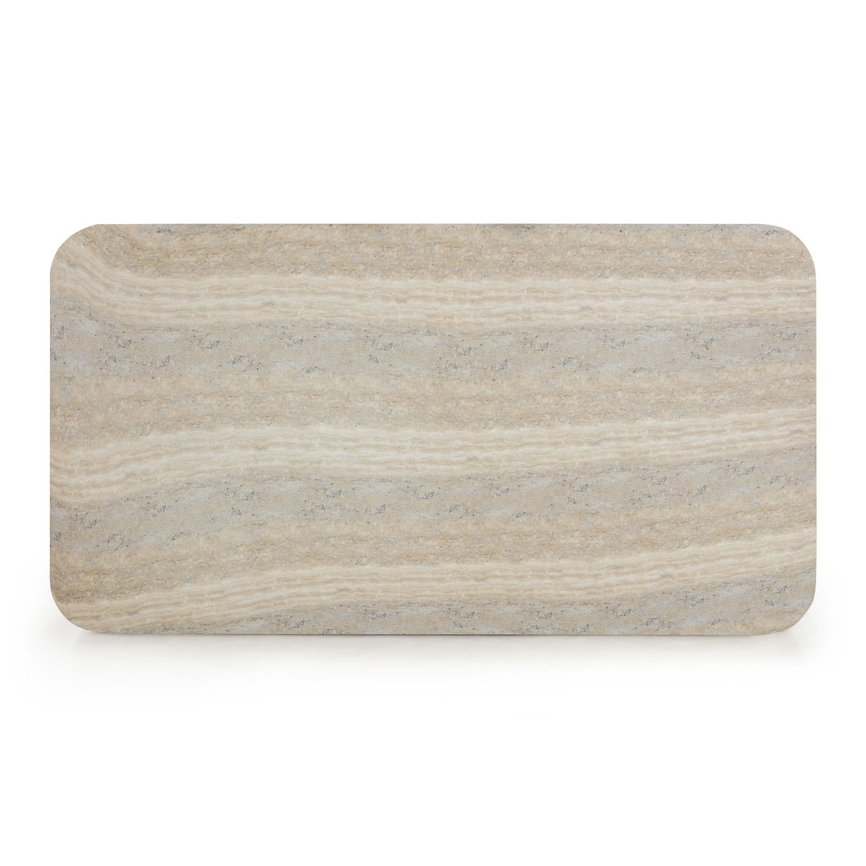 Tyche 55" Faux Travertine Indoor/Outdoor Concrete Rectangular Coffee Table