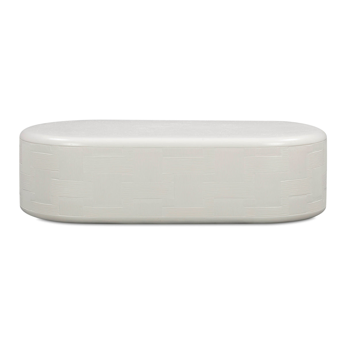Suraya 55" Indoor/Outdoor Concrete Rounded Coffee Table - View 3