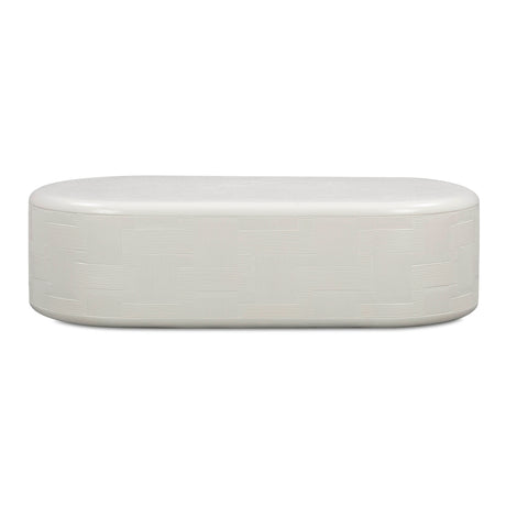 Suraya 55" Indoor/Outdoor Concrete Rounded Coffee Table - View 3