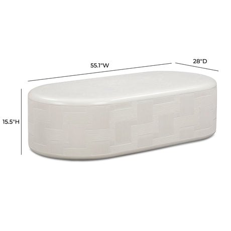 Suraya 55" Indoor/Outdoor Concrete Rounded Coffee Table - View 6