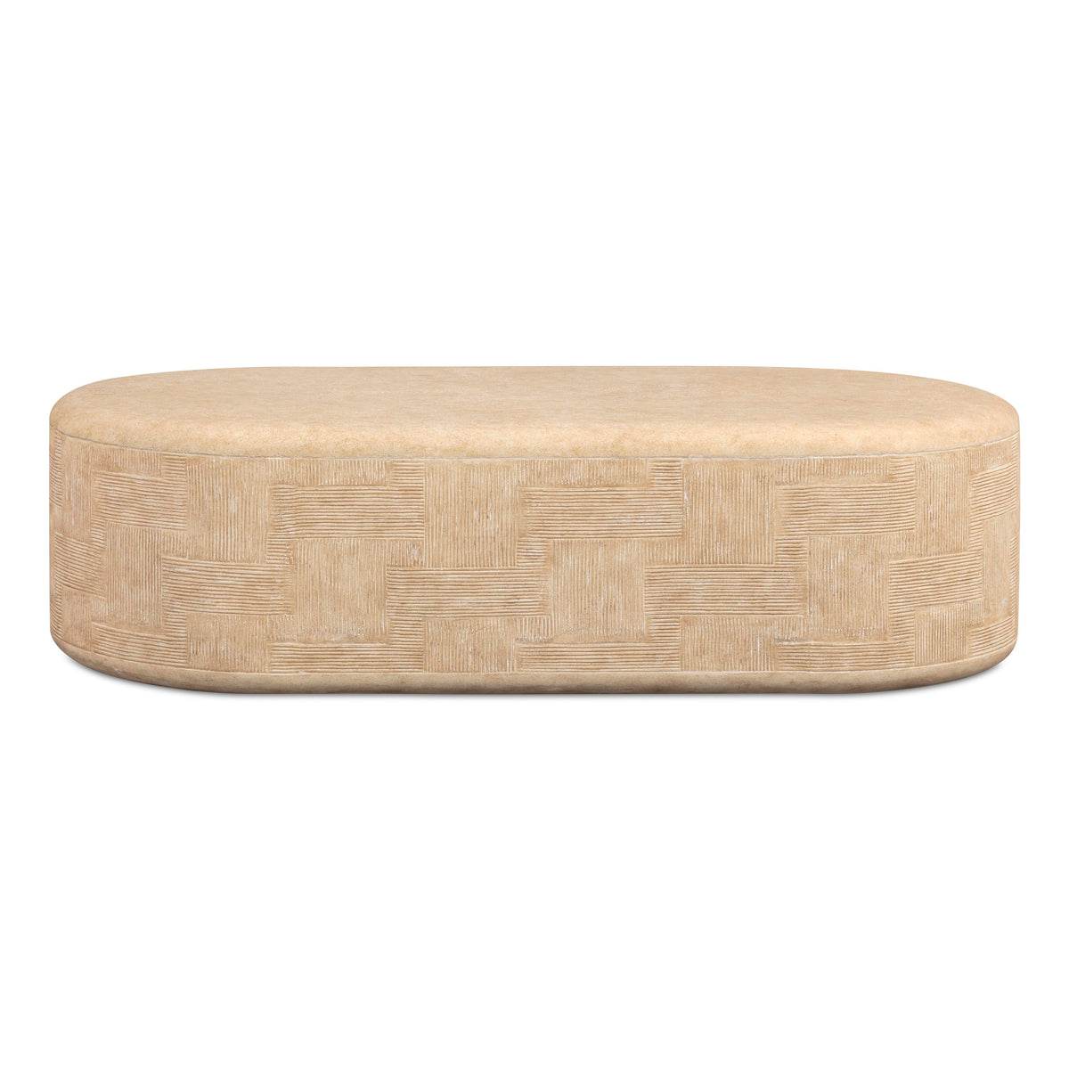 Suraya 55" Indoor/Outdoor Concrete Rounded Coffee Table - View 11