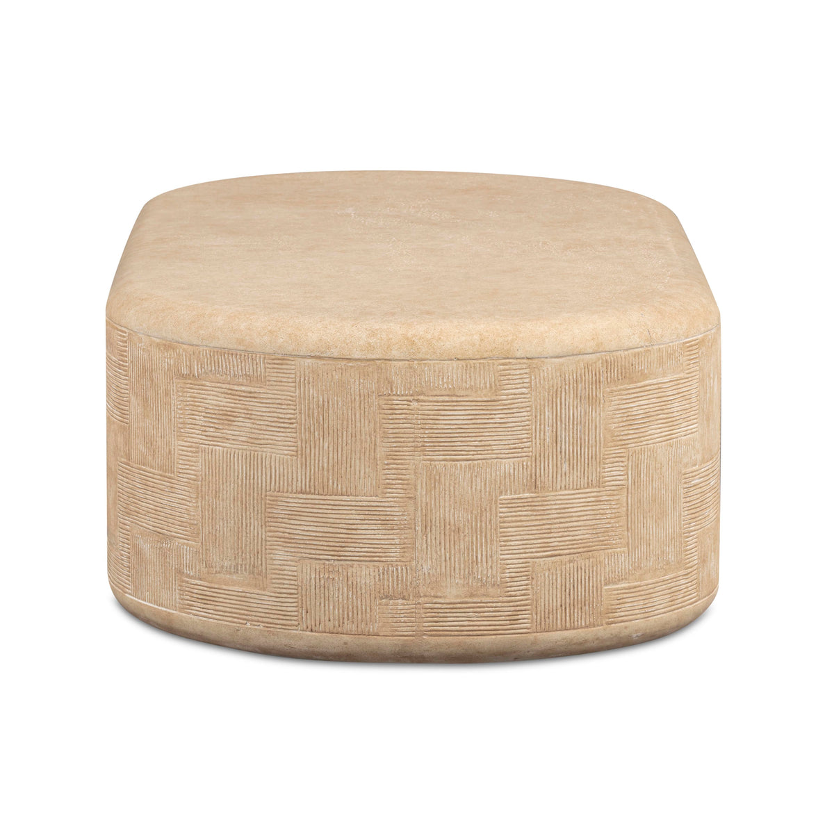 Suraya 55" Indoor/Outdoor Concrete Rounded Coffee Table - View 12