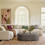 Suraya 55" Indoor/Outdoor Concrete Rounded Coffee Table - View 19
