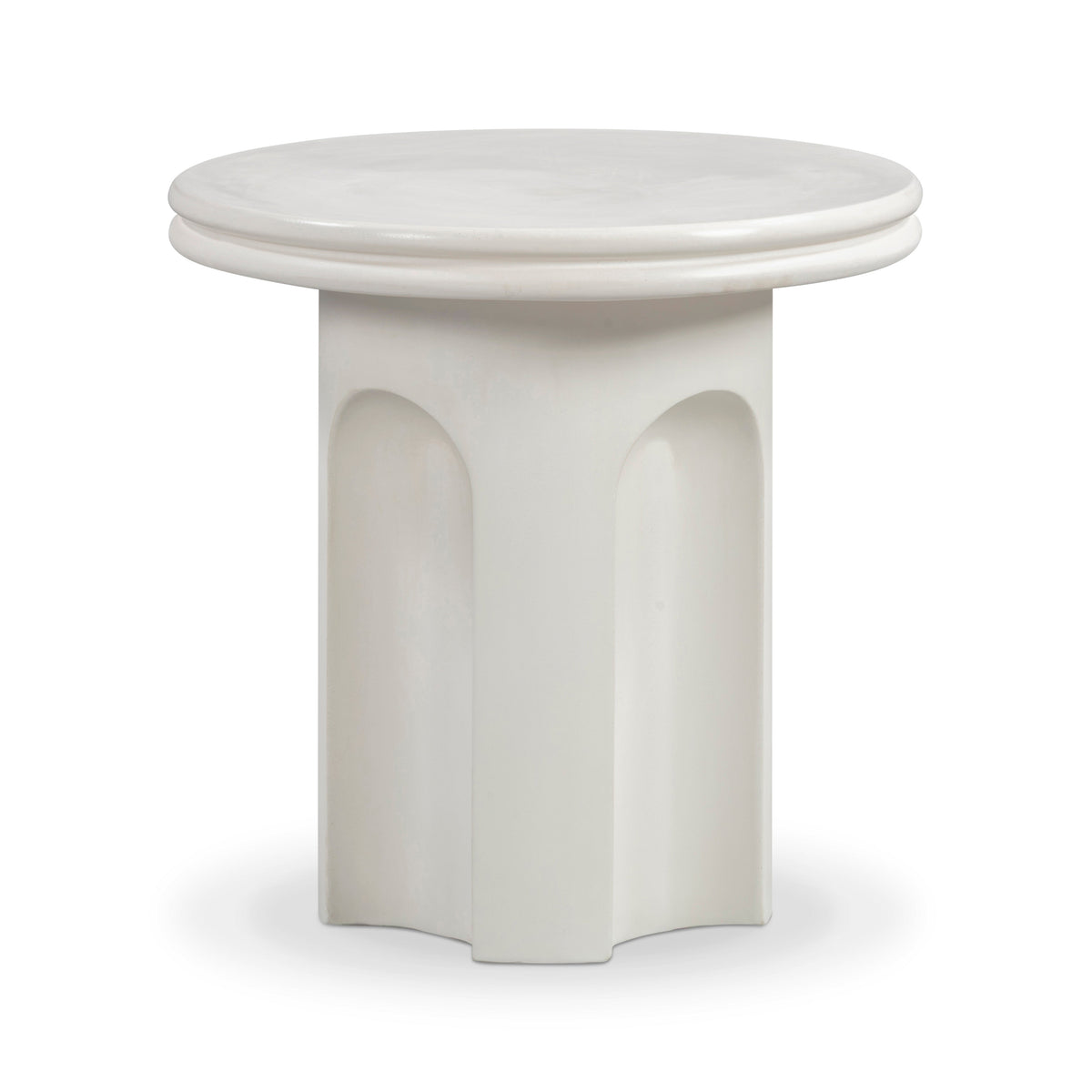 Cassandra Ivory Indoor/Outdoor Concrete Side Table - View 1