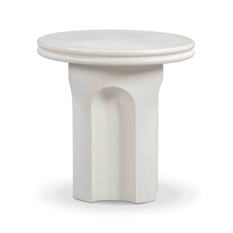 Cassandra Ivory Indoor/Outdoor Concrete Side Table - View 3