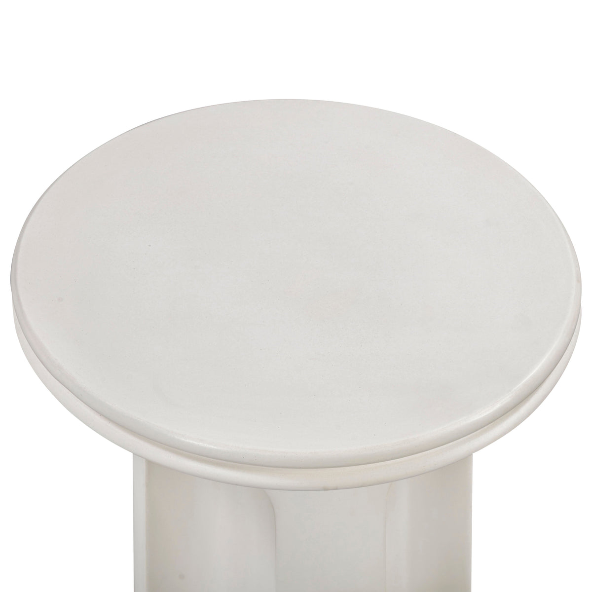 Cassandra Ivory Indoor/Outdoor Concrete Side Table - View 4