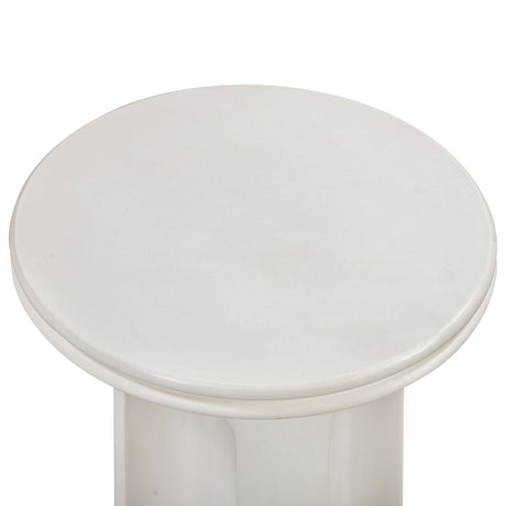 Cassandra Ivory Indoor/Outdoor Concrete Side Table - View 4