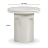 Cassandra Ivory Indoor/Outdoor Concrete Side Table - View 6