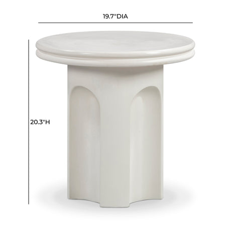 Cassandra Ivory Indoor/Outdoor Concrete Side Table - View 6