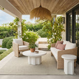 Cassandra Ivory Indoor/Outdoor Concrete Side Table - View 2