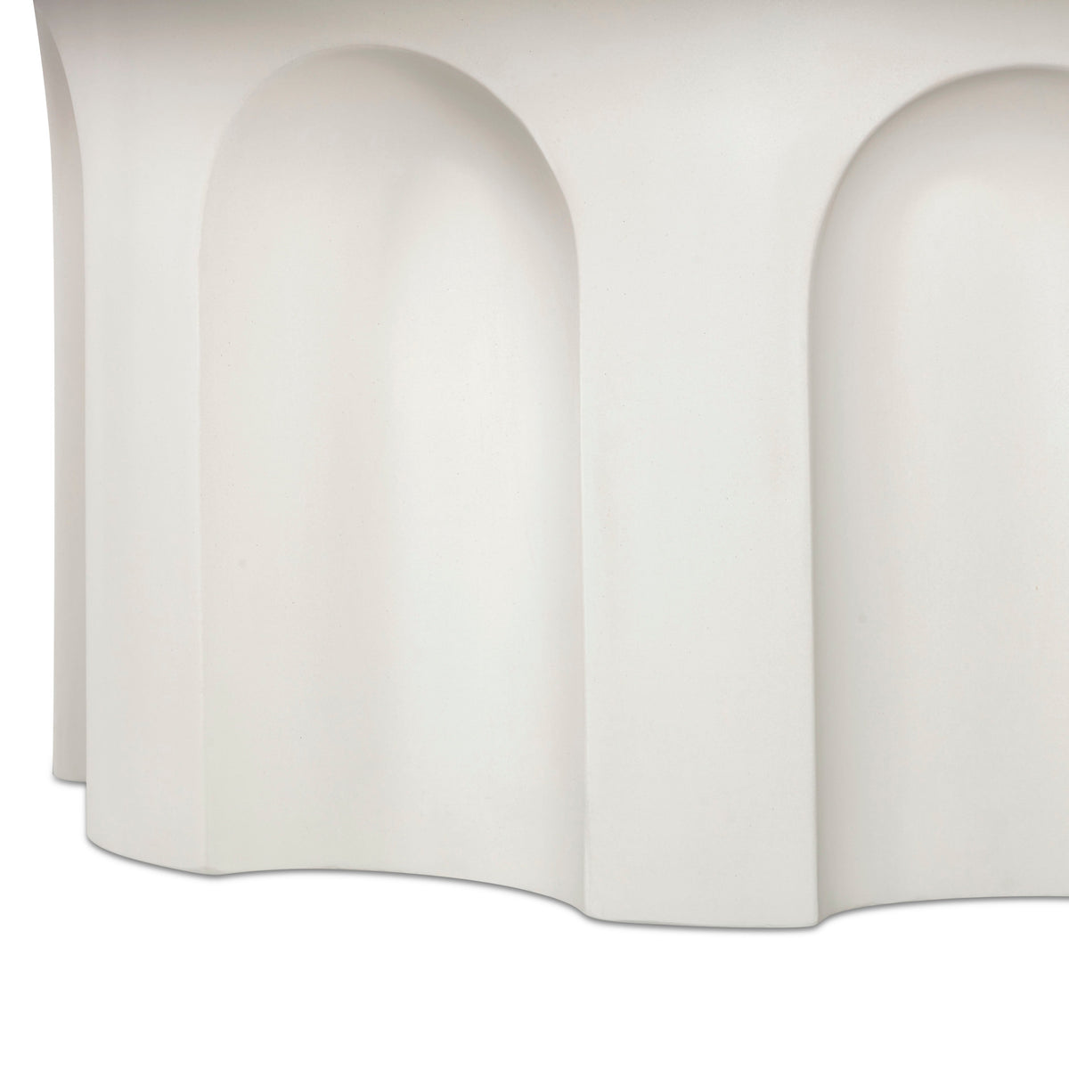Cassandra 38" Ivory Indoor/Outdoor Concrete Round Coffee Table - View 5