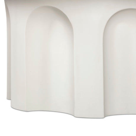 Cassandra 38" Ivory Indoor/Outdoor Concrete Round Coffee Table - View 5