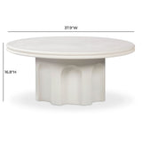 Cassandra 38" Ivory Indoor/Outdoor Concrete Round Coffee Table - View 6