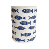 Tempest Indoor/Outdoor Ceramic Table in Blue Fish