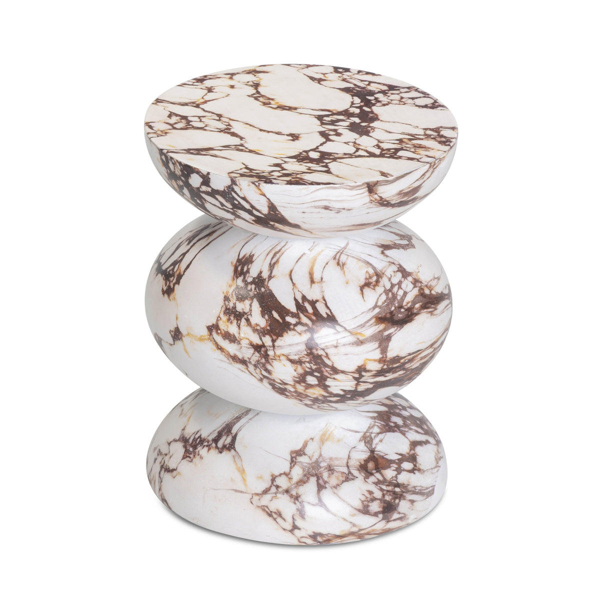 Pia Red Faux Marble Indoor/Outdoor Concrete Side Table