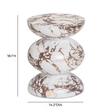 Pia Red Faux Marble Indoor/Outdoor Concrete Side Table