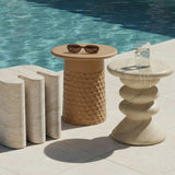 Hessa Indoor/Outdoor Concrete Chiseled Side Table