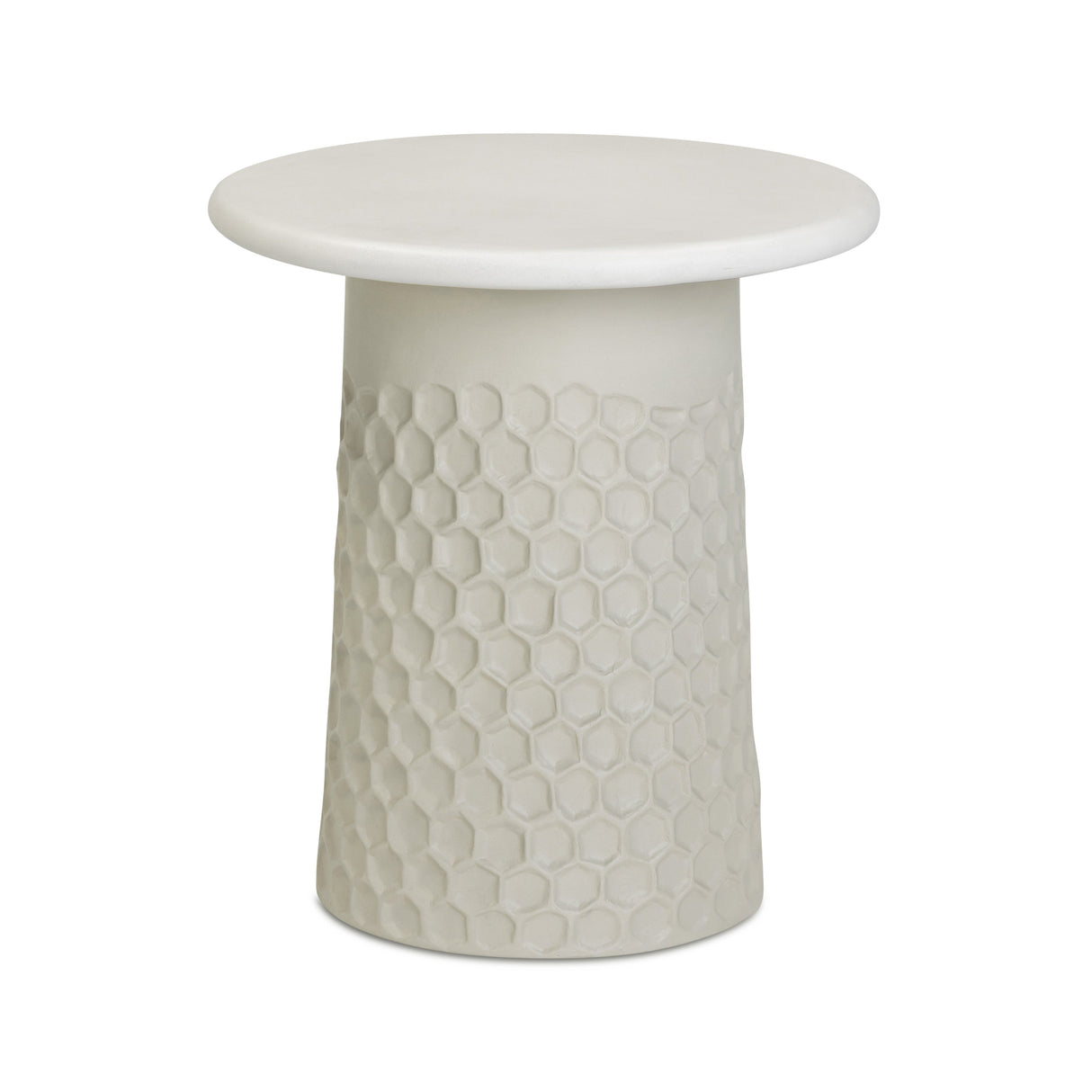 Hessa Indoor/Outdoor Concrete Chiseled Side Table