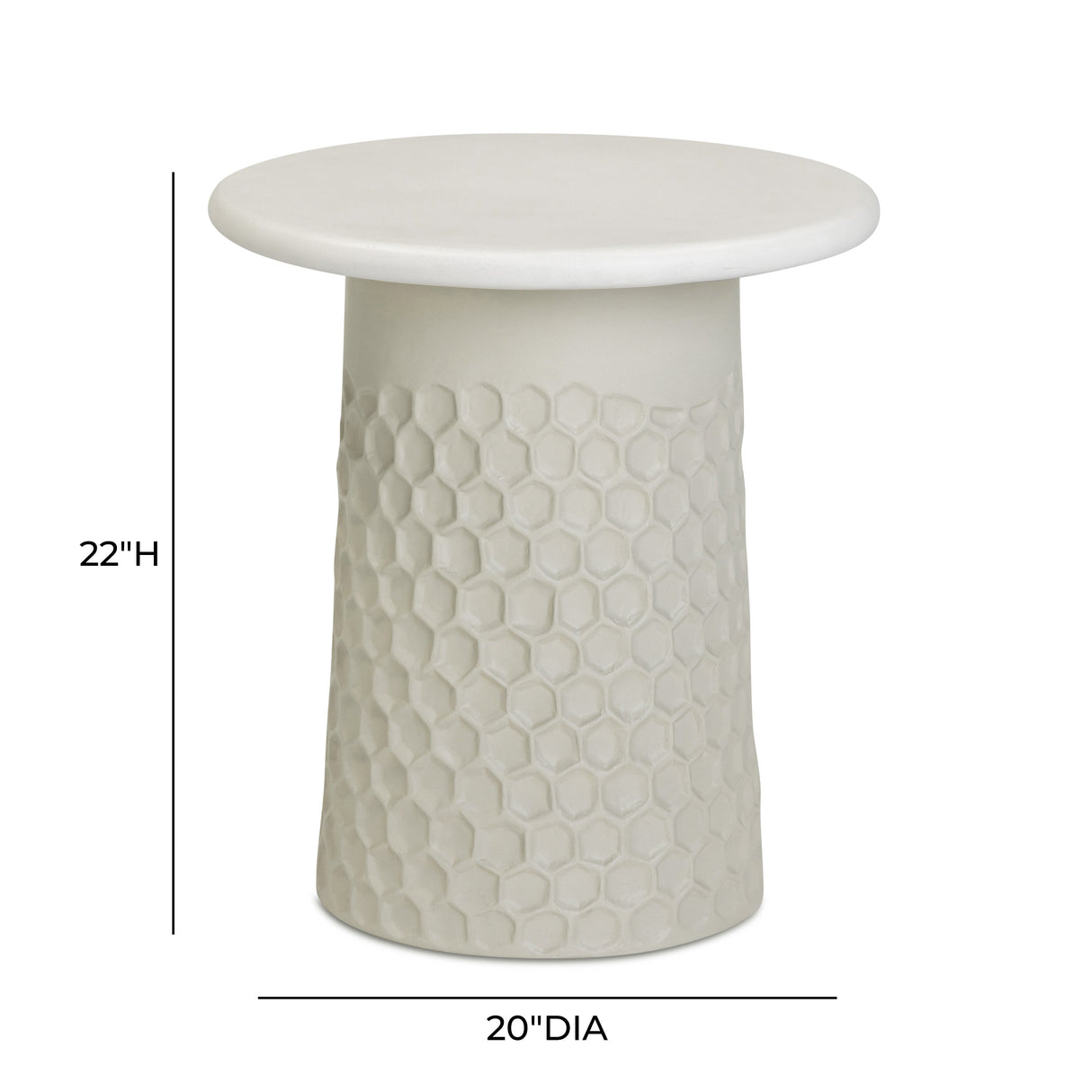 Hessa Indoor/Outdoor Concrete Chiseled Side Table