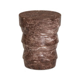 Ayon Faux Red Levanto Marble Indoor/Outdoor Concrete Side Table