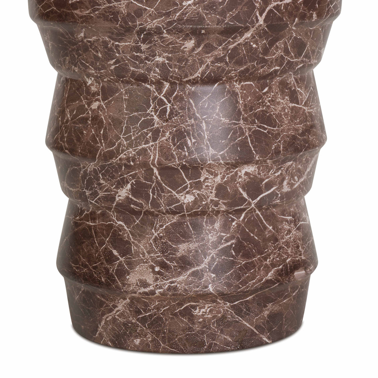 Ayon Faux Red Levanto Marble Indoor/Outdoor Concrete Side Table