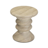 Hyre Faux Travertine Indoor/Outdoor Concrete Side Table