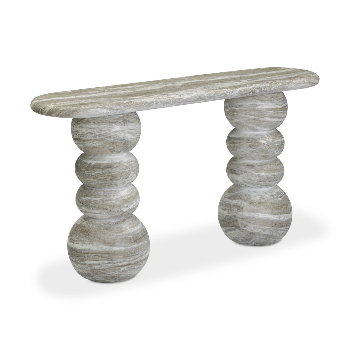 Hyre 59" Faux Stone Indoor/Outdoor Concrete Console Table