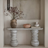 Hyre 59" Faux Stone Indoor/Outdoor Concrete Console Table