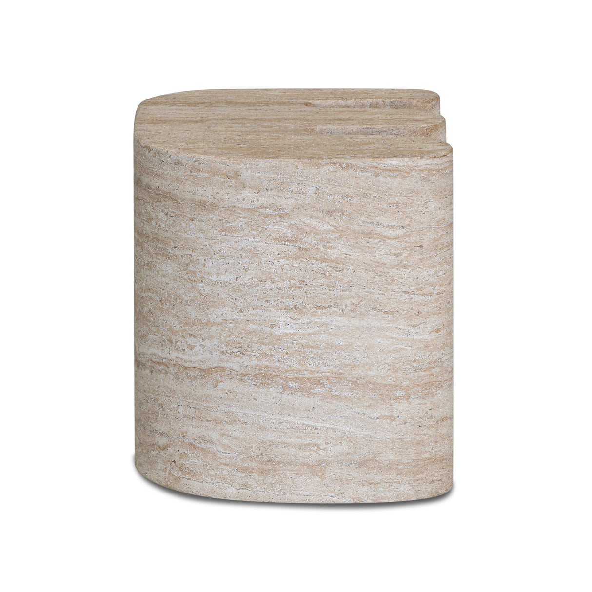 Thyme Faux Travertine Indoor/Outdoor Concrete Side Table