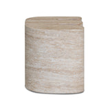 Thyme Faux Travertine Indoor/Outdoor Concrete Side Table