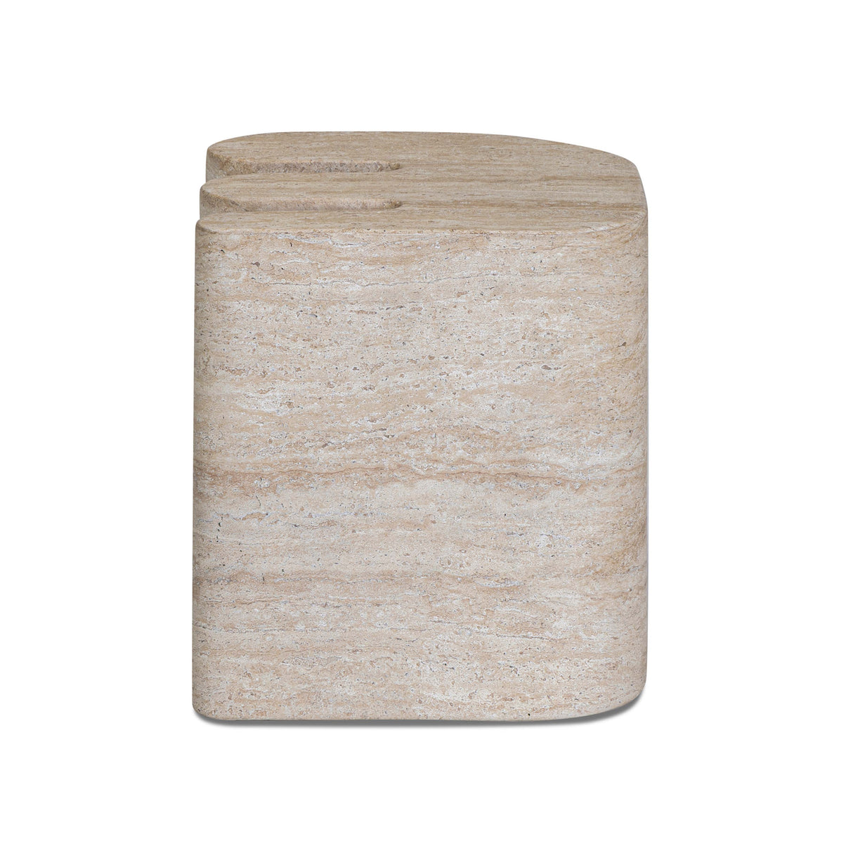 Thyme Faux Travertine Indoor/Outdoor Concrete Side Table