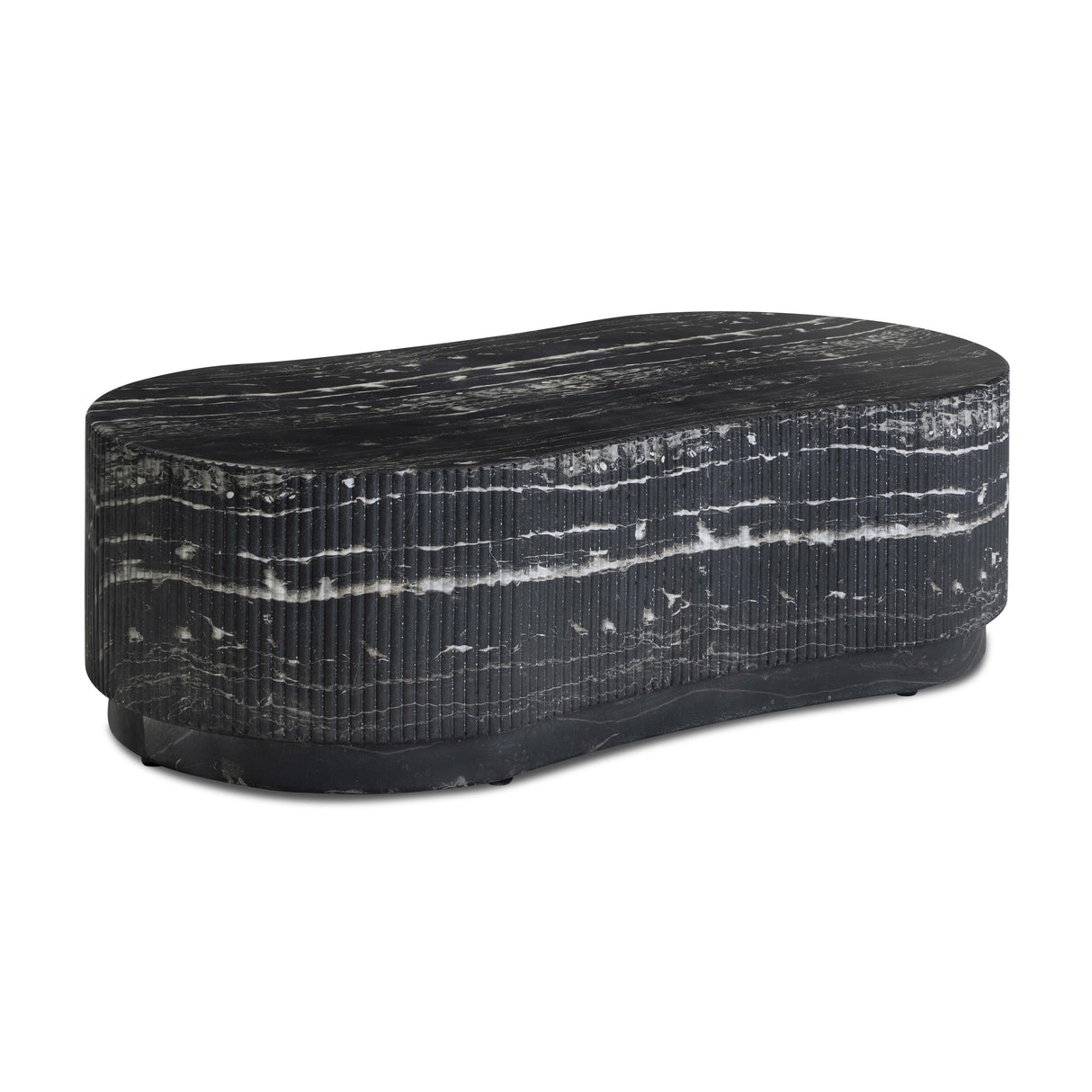 Hades 47" Black Faux Marble Indoor/Outdoor Concrete Coffee Table