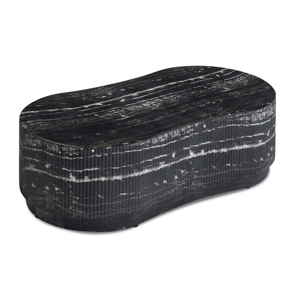 Hades 47" Black Faux Marble Indoor/Outdoor Concrete Coffee Table