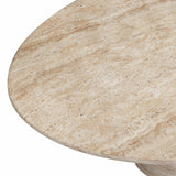 Sonia 51" Faux Travertine Indoor/Outdoor Concrete Coffee Table