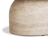 Sonia 51" Faux Travertine Indoor/Outdoor Concrete Coffee Table