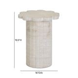 Blossom Faux Travertine Indoor/Outdoor Concrete Side Table