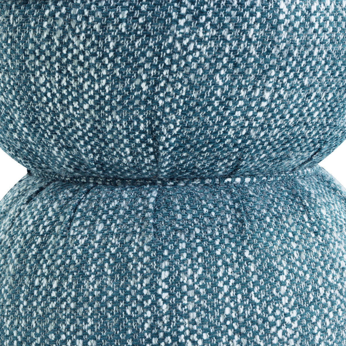 Tomlin Ruched Performance Fabric Game Ottoman in Teal styled beside a gaming table