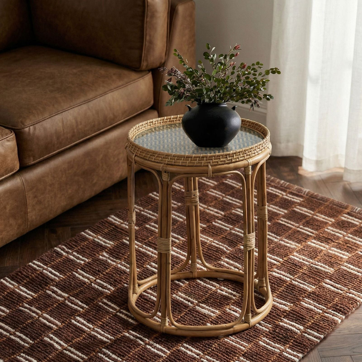 Lindy Rattan Side Table - View 2