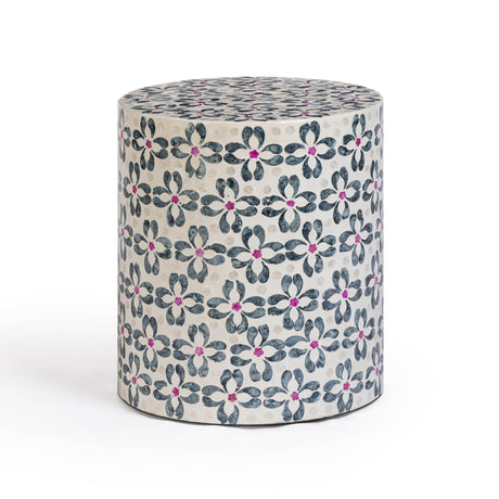 Lorna Capiz Shell Accent Stool - View 1