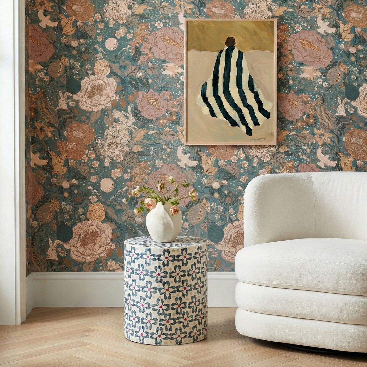 Lorna Capiz Shell Accent Stool - View 2