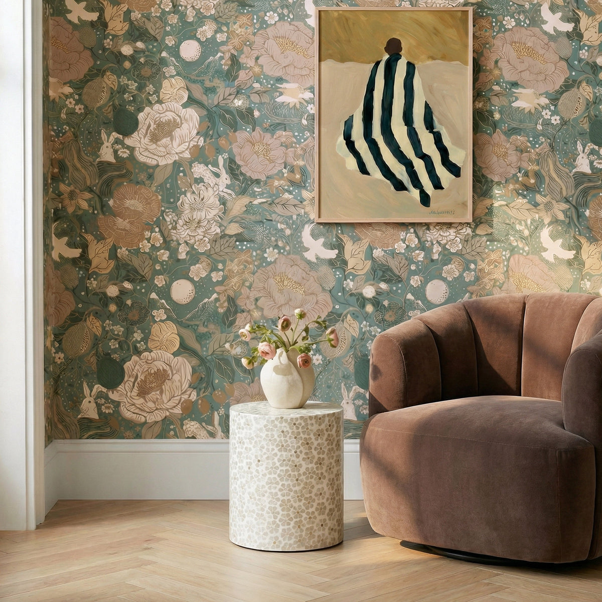 Lorna Capiz Shell Accent Stool - View 8