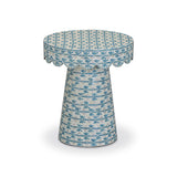 Lady Blue Ribbon Capiz Shell Round Side Table - View 3