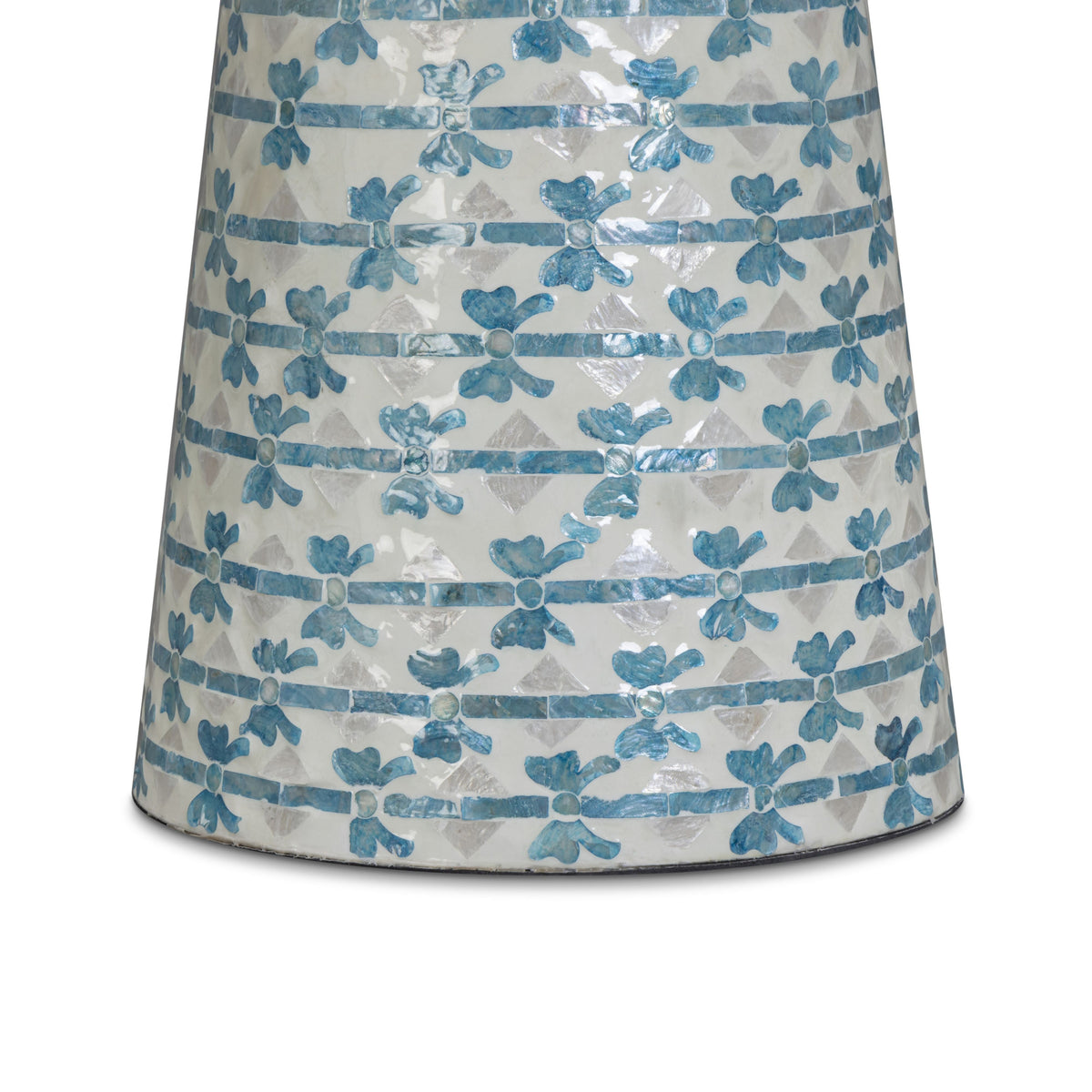 Lady Blue Ribbon Capiz Shell Round Side Table - View 5