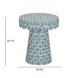 Lady Blue Ribbon Capiz Shell Round Side Table - View 6