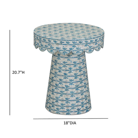 Lady Blue Ribbon Capiz Shell Round Side Table - View 6