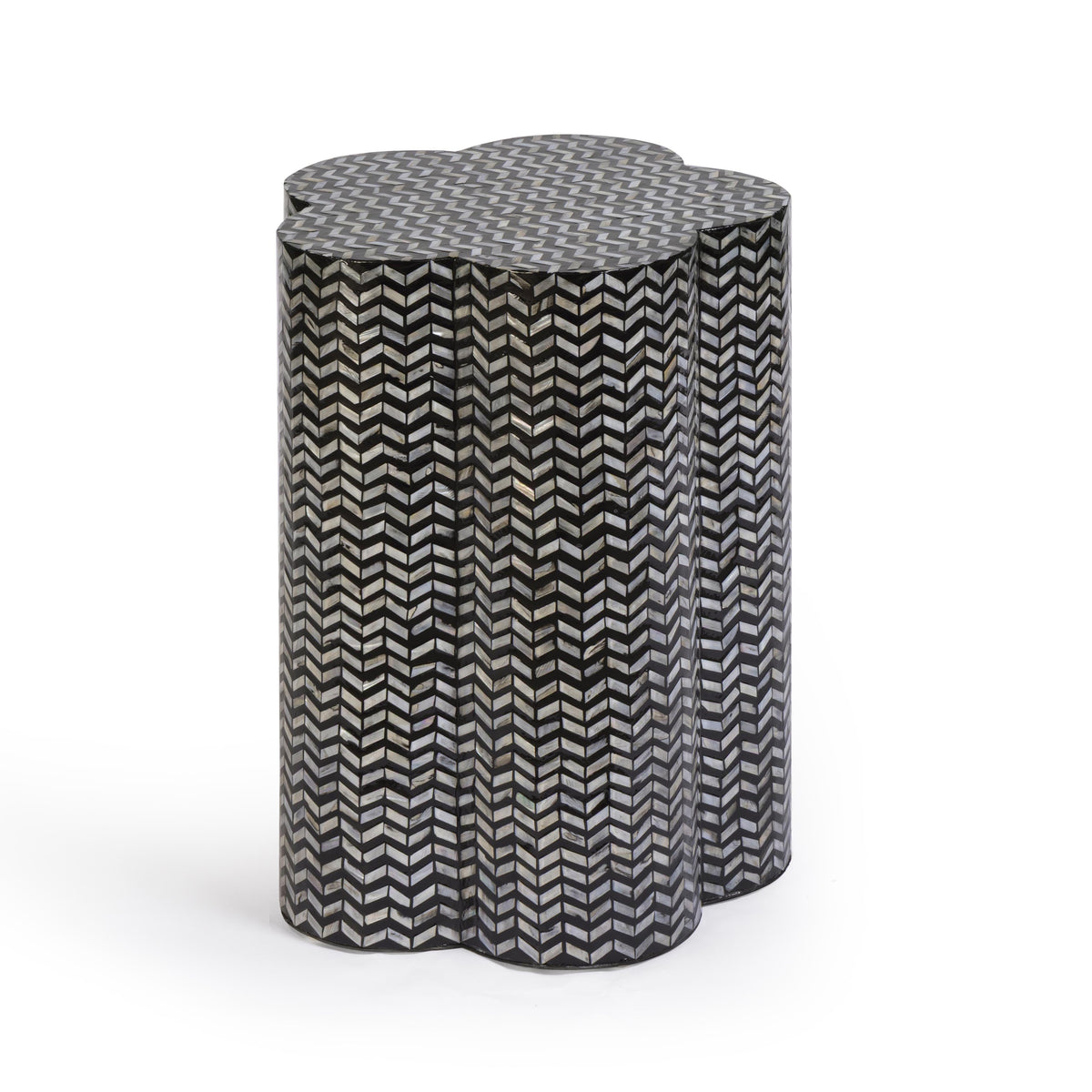 Truffle Black Mother of Pearl Shell Side Table - View 1