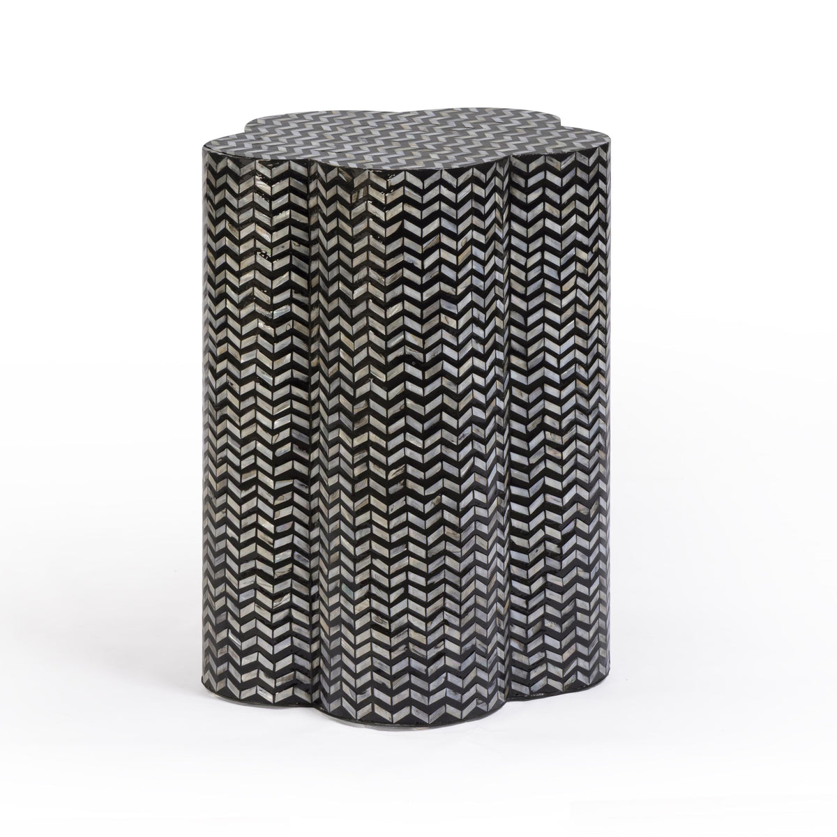 Truffle Black Mother of Pearl Shell Side Table - View 4