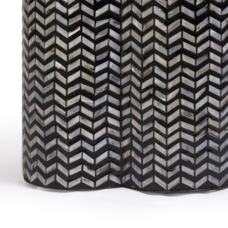 Truffle Black Mother of Pearl Shell Side Table - View 6