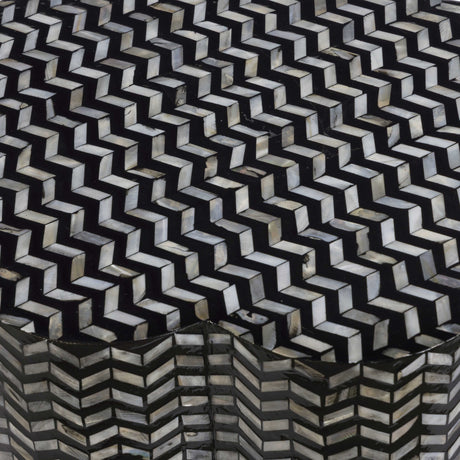 Truffle Black Mother of Pearl Shell Side Table - View 7